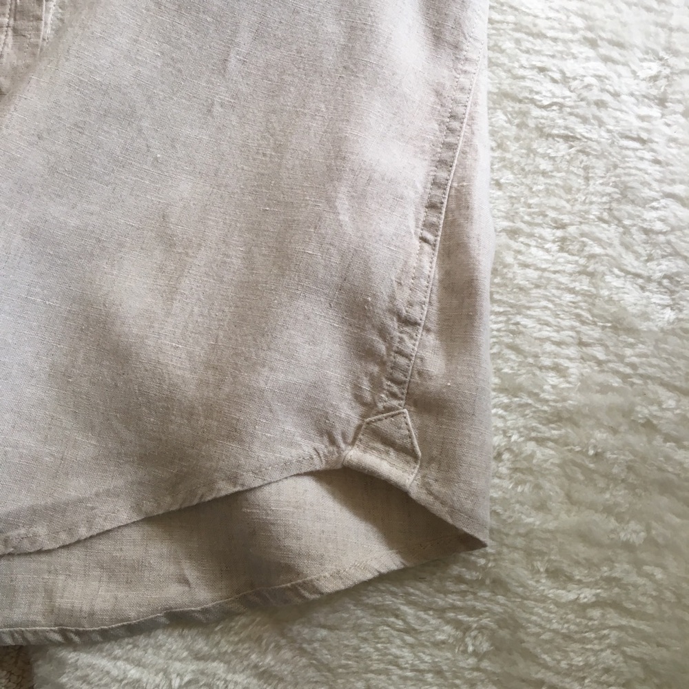Kate Hill ๐ฏ% linen, beige button-down shirt L - Picture 4 of 7